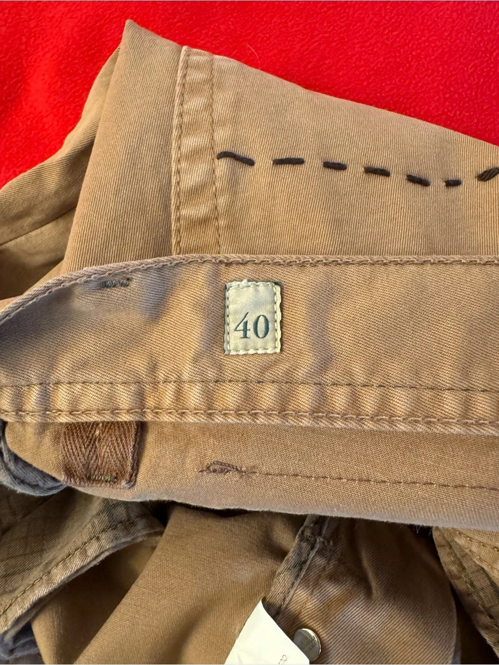 Borrelli Napoli Caracciolo -LB Men's Cotton Beige Khaki Chino Pants Size: 40X31